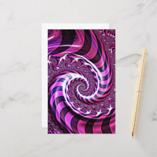 Pink and Black Spiral Paper Sheet