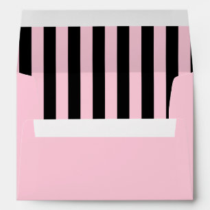 Pink and Black Striped Envelopes