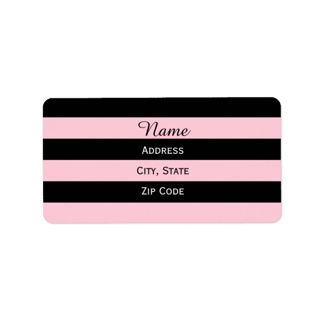 Pink and Black Striped Label (Front)
