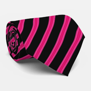 Pink and Black Striped Tie