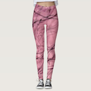 Pink and Black Swirling Abstracts Leggings