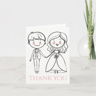 Pink And Black Thank You Bride & Groom Wedding