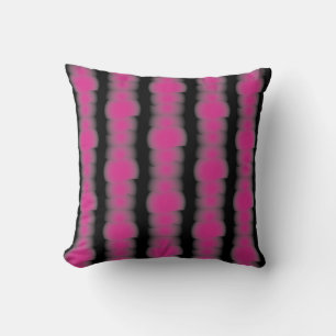 Pink and black tie dye throw pillow