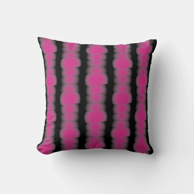 Pink and black tie dye throw pillow (Front)