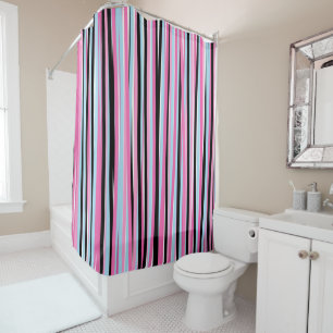 Pink and Black Vertical Stripes