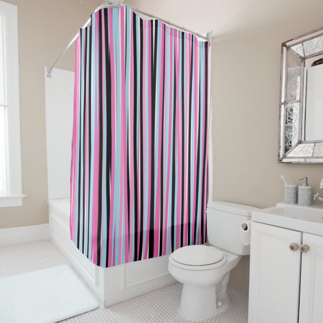 Pink and Black Vertical Stripes (In Situ)
