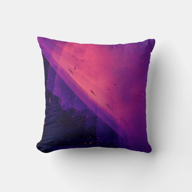 PINK AND BLACK WALLPAPER THROW PILLOW (Front)