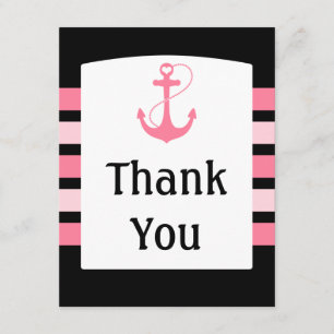 Pink and Black Wedding Thank You