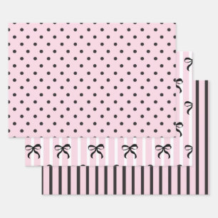 Pink and Black Wrapping Paper Sheet