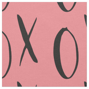 Pink and Black XOXO Fabric