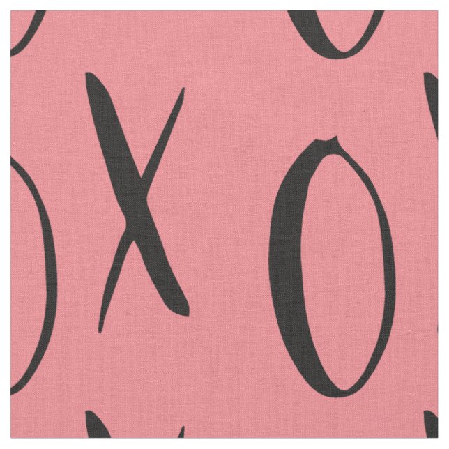 Pink and Black XOXO Fabric (Close Up)
