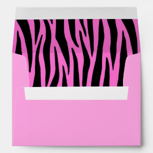 Pink and Black Zebra Stripes Envelopes