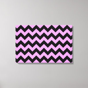 Pink and Black Zigzag Canvas Print