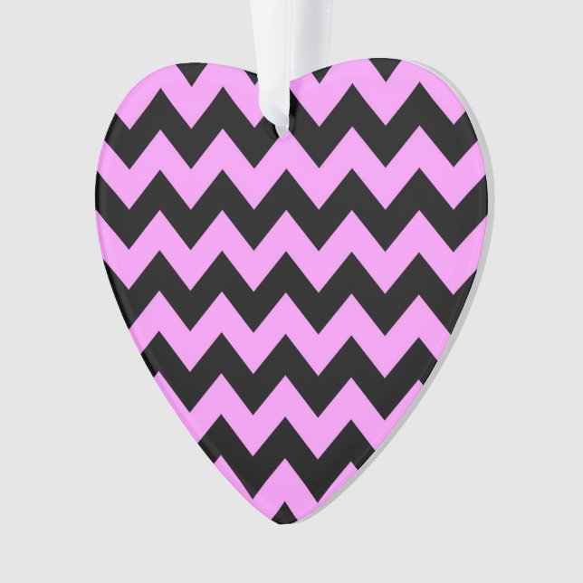 Pink and Black Zigzag Ornament (Front)