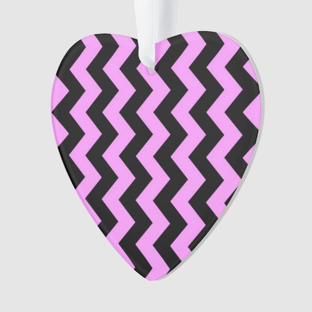 Pink and Black Zigzag Ornament (Front)