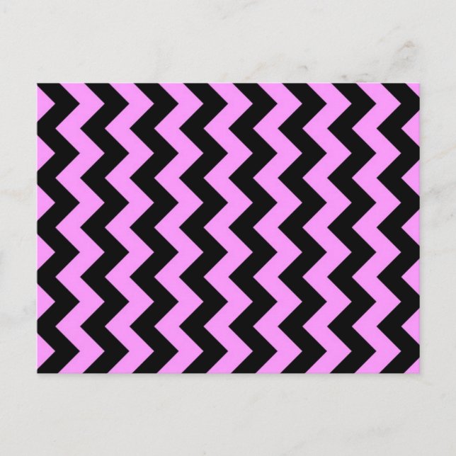 Pink and Black Zigzag Postcard (Front)