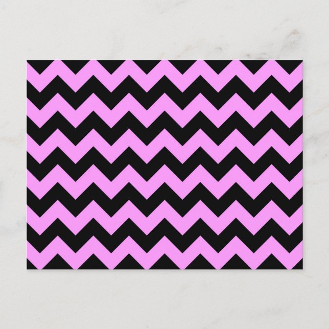 Pink and Black Zigzag Postcard (Front)