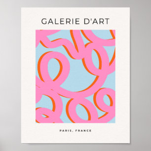 Pink And Blue Abstract Lines Poster