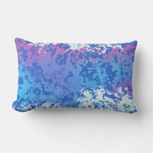 Pink and Blue abstract   Lumbar Pillow