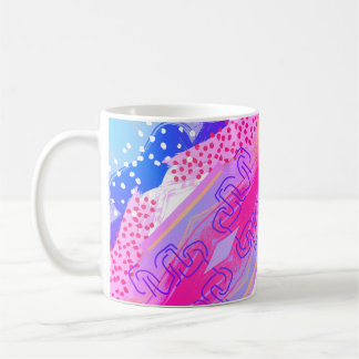 Pink and Blue Abstract Mug – Soft Pastel Shapes