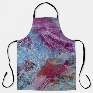 Pink and blue abstract painting apron