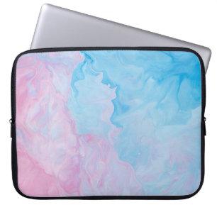 PINK AND BLUE ABSTRACT PAINTING LAPTOP SLEEVE