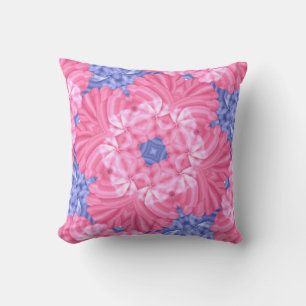 Pink and Blue Abstract Throw Pillow