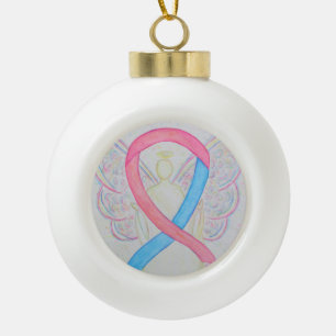 Pink and Blue Awareness Guardian Angel Ornament