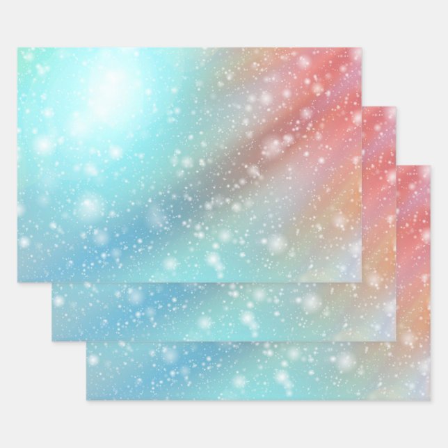 Pink And Blue Background Wrapping Paper Sheet (Set)