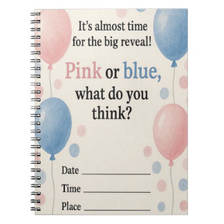 "Pink and Blue Balloons Notebook 
