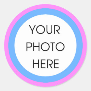 Pink and Blue Border Template Stickers