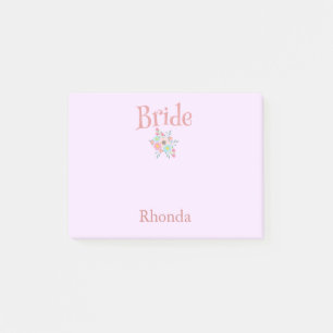 Pink and Blue Bride Memento Post-it Notes