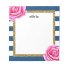 Pink and Blue Bright Flower Personalized