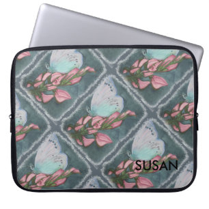 PINK AND BLUE BUTTERFLY LAPTOP SLEEVE