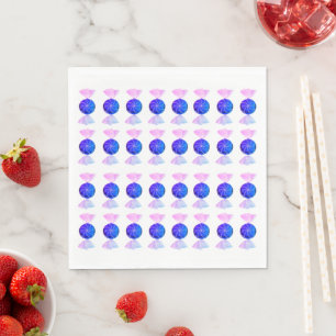 Pink  And Blue Candy Napkins