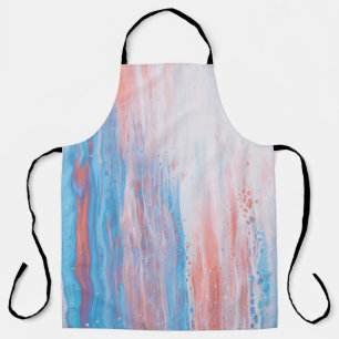 Pink and blue canvas painting apron