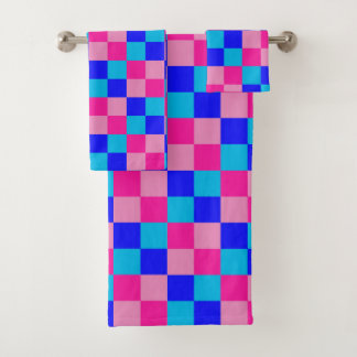 Pink and Blue Checkered Print