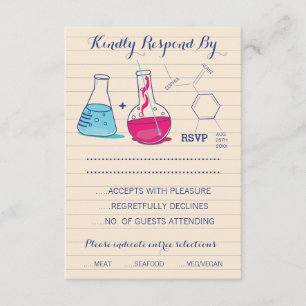 Pink and Blue Chemistry Wedding Response Cards