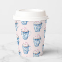 Pink and Blue Chinoiserie Hot Cocoa Mug