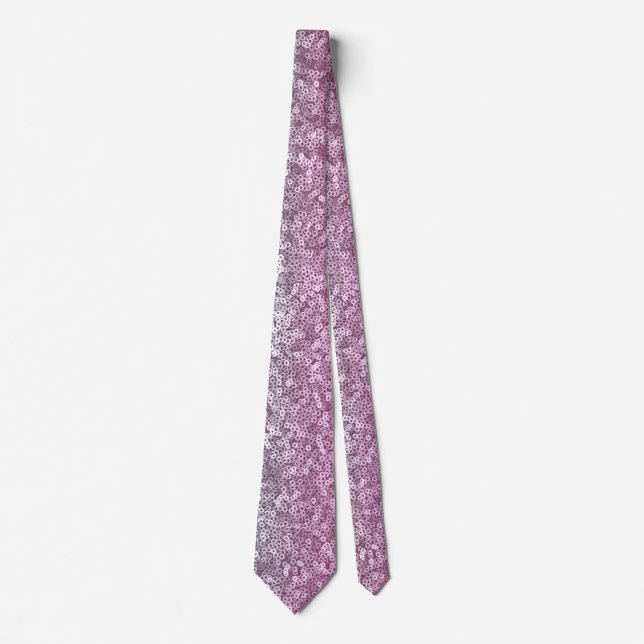 Pink and Blue Circle Glitter Sparkle Shiny Shimmer Tie (Front)