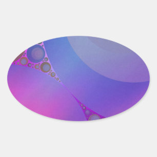 Pink and Blue Circles Mosaic Oval Sticker