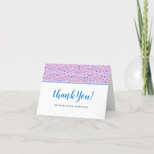 Pink and Blue Confetti Dot Thank You