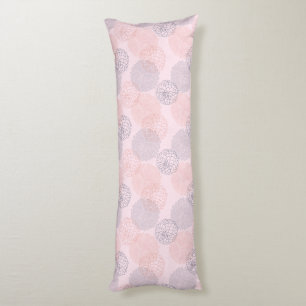 Pink and Blue Dahlias Reversible Long Decor Pillow