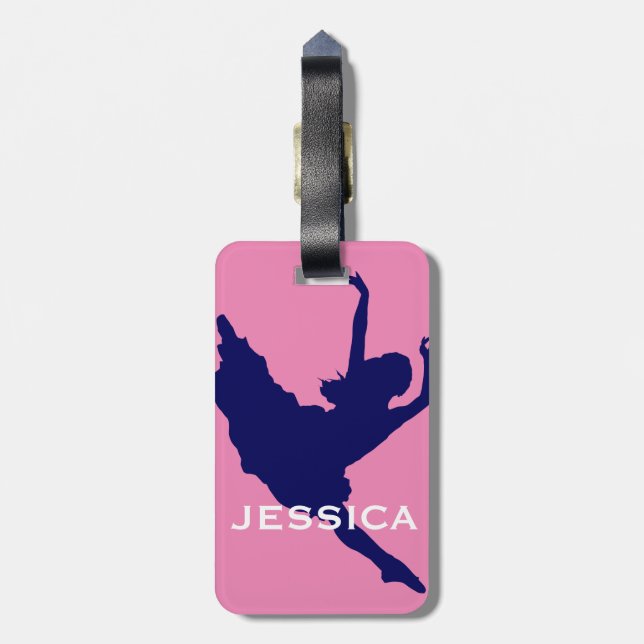 Pink And Blue Dancer 2 Luggage Tag (Back Vertical)