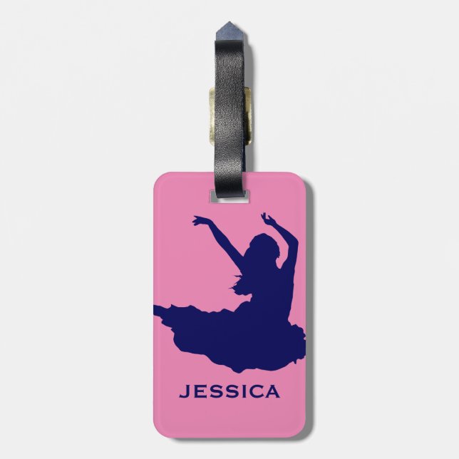 Pink And Blue Dancer Luggage Tag (Back Vertical)