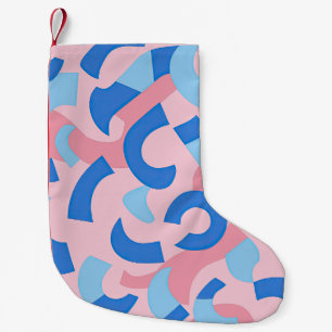 Pink and Blue Doodle Pattern Small Christmas Stocking