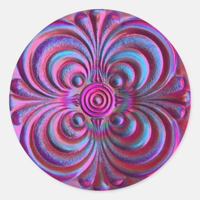 Pink and Blue Embossed Look Envelope Seal (Front)