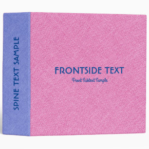 Pink and blue faux linen texture binder