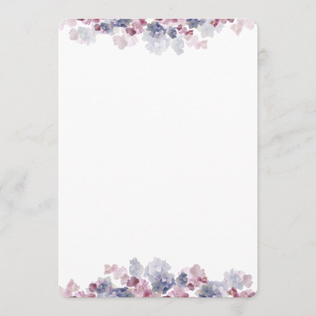 Pink and Blue Floral Border Fan Program Paper (Front)