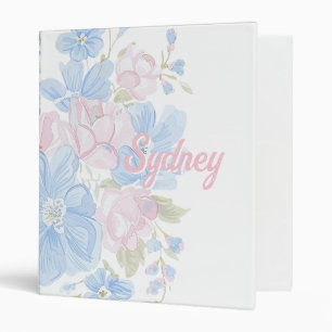 Pink and Blue Floral Grandmillennial Name Binder